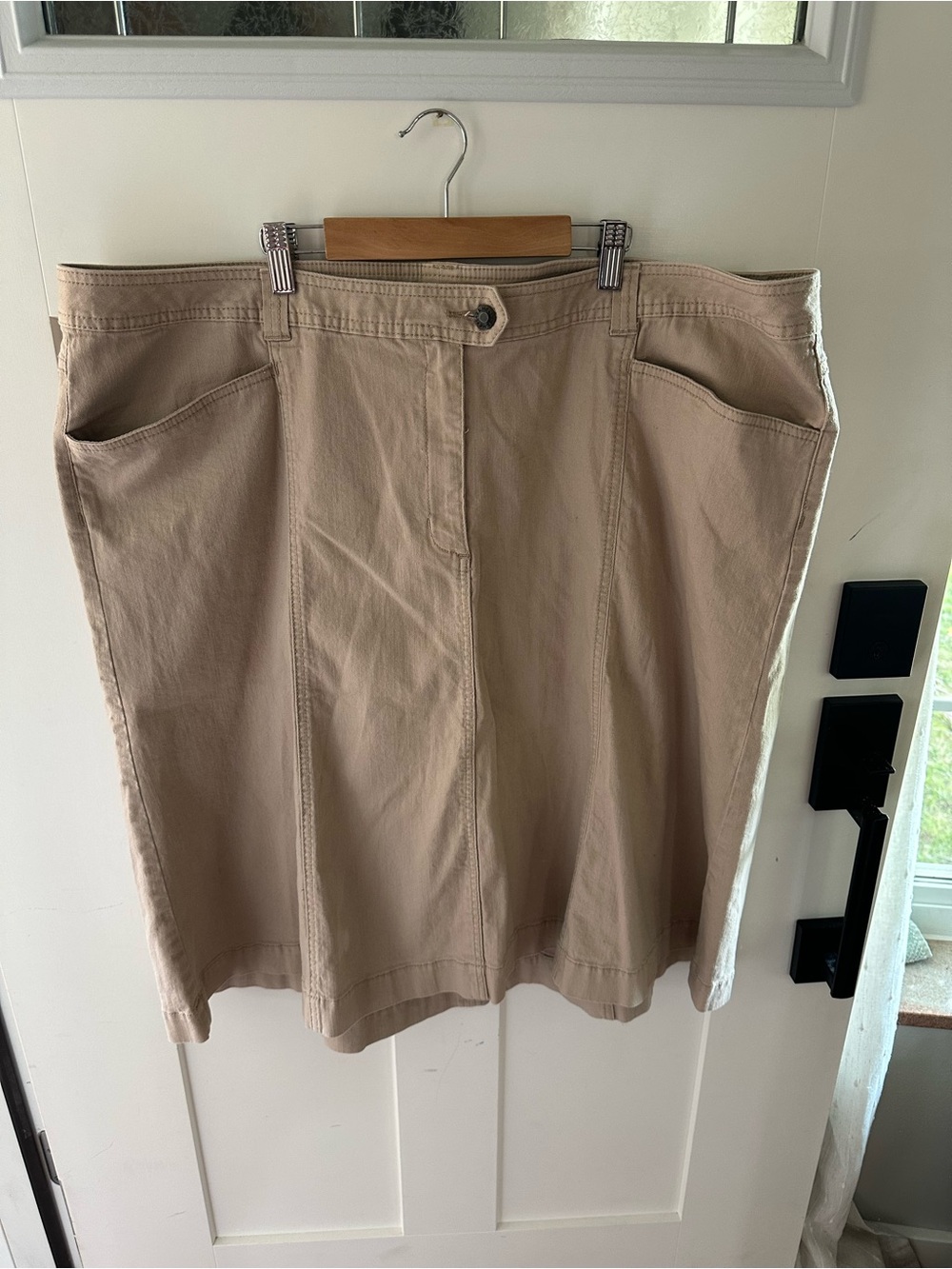 Y2K Khaki Fit and Flare Skirt